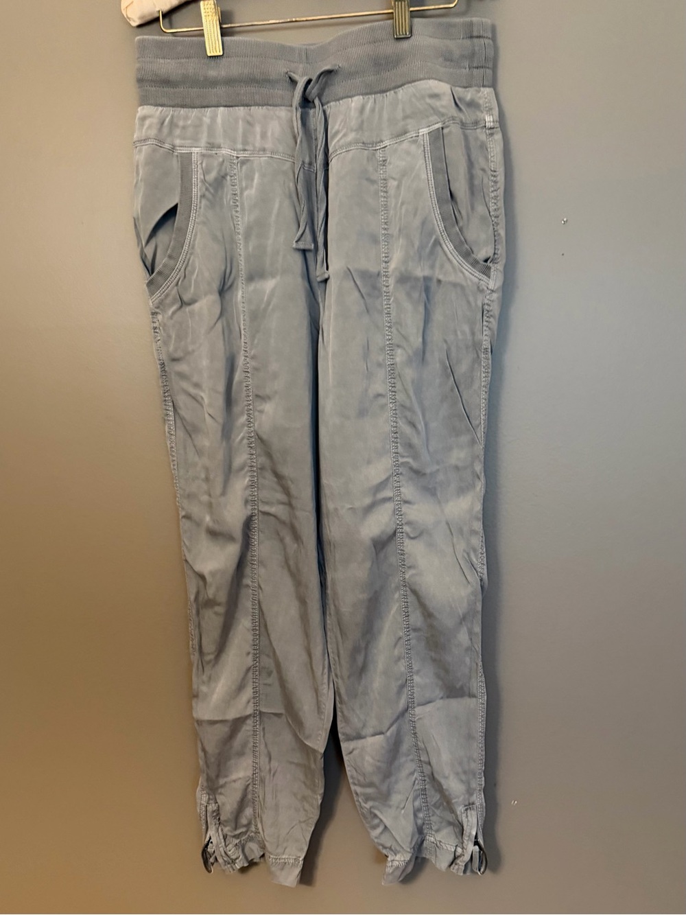 Anthropologie Light Gray Drawstring Ankle Pants